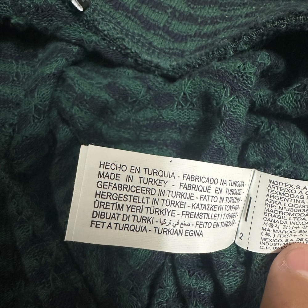 Zara Green and Black Textured Knit Pants - Picture 4 of 4